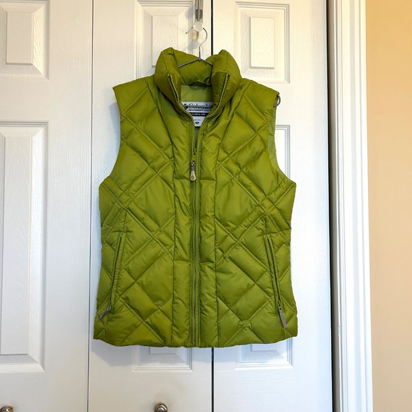 Columbia Quilted Midweight Down Puffer Vest Lime Green Size Small - Picture 3 of 16
